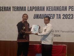 Pj Bupati Asraf Serahkan LKPD Anaudited TA 2023 ke BPK Jambi