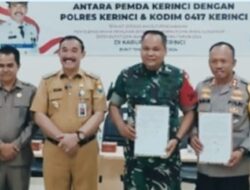 Pj Bupati Kerinci Teken Naskah Perjanjian Hibah Pengamanan Pilkada