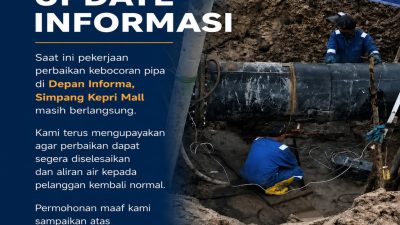 ABH Update Penanganan Kebocoran Pipa Distribusi Utama di Simpang Kepri Mall