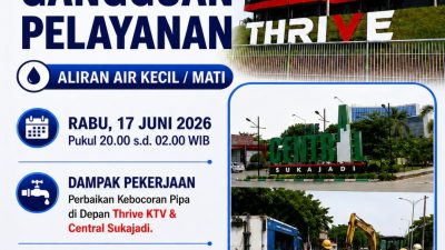 Tingkatkan Keandalan Layanan, ABH Perbaiki Kebocoran Pipa di Depan Central Sukajadi dan Thrive KTV Baloi